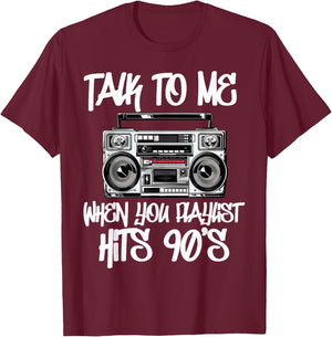Hip Hop Men Women Old School 90s Rap Music 50th Year T-Shirt - T-Shirt | Maroon