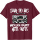 Hip Hop Men Women Old School 90s Rap Music 50th Year T-Shirt - T-Shirt | Maroon