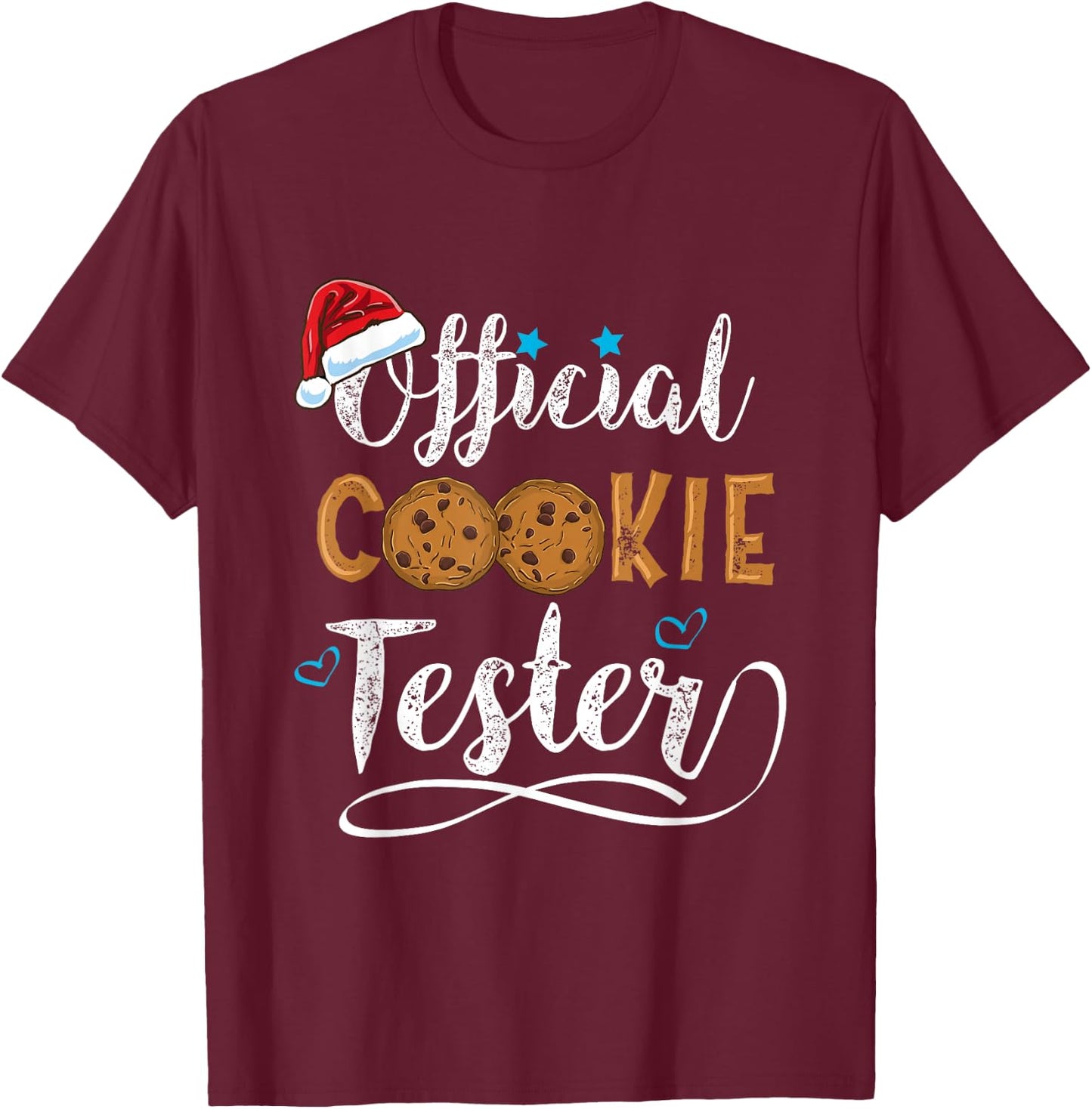 Official Cookie Tester Christmas Baking Team T-Shirt - T-Shirt | Maroon
