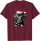 Labrador Retriever Santa Claus Hat Merry Christmas Dog X-Mas Men Women Kids T-Shirt - T-Shirt | Maroon