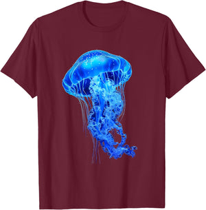 Jellyfish Ocean Sea Jellyfish Sea Ocean Animal Lover Artwork T-Shirt - T-Shirt | Maroon
