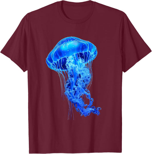 Jellyfish Ocean Sea Jellyfish Sea Ocean Animal Lover Artwork T-Shirt - T-Shirt | Maroon