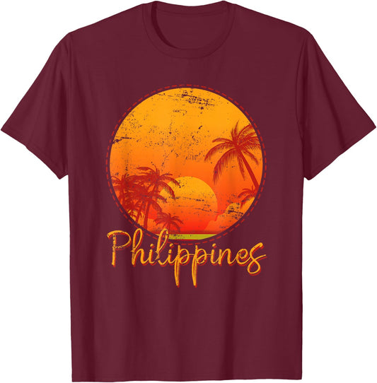 Sunset Manila Asia Philippines T-Shirt - T-Shirt | Maroon