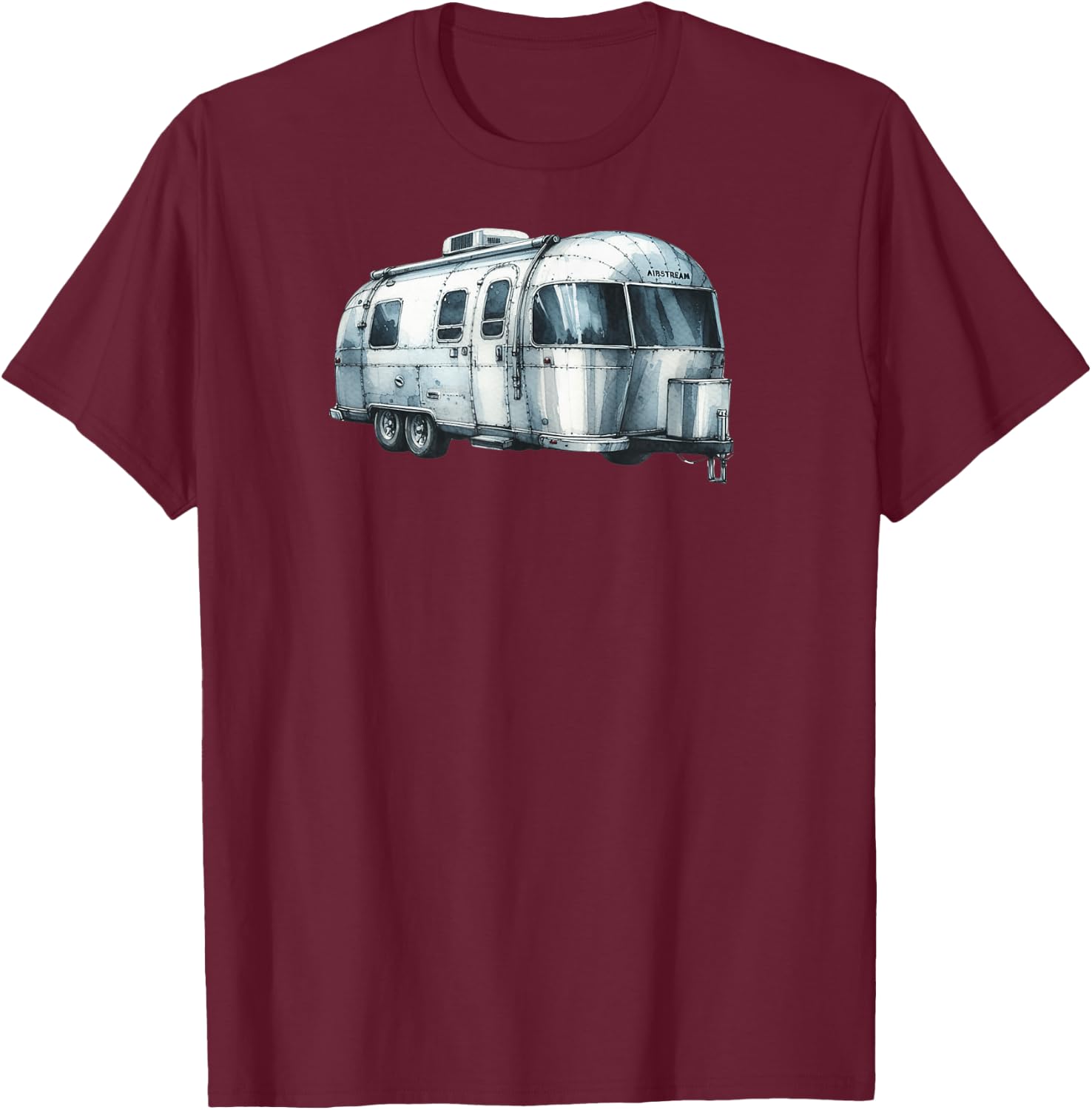 Great Retro Vintage Airstream Camping , Small, Black T-Shirt - T-Shirt | Maroon