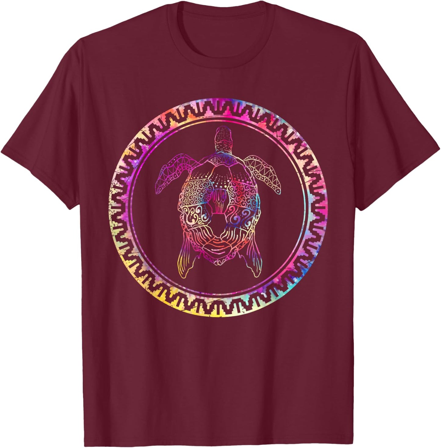 Maori Ocean Animal Tribal Polynesian Tattoo Hawaii Turtle T-Shirt - T-Shirt | Maroon