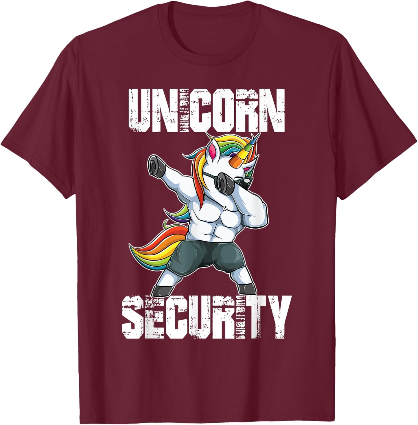 Unicorn Security Dad Mom Daughter Adult unicorn costume gift T-Shirt - T-Shirt | Maroon