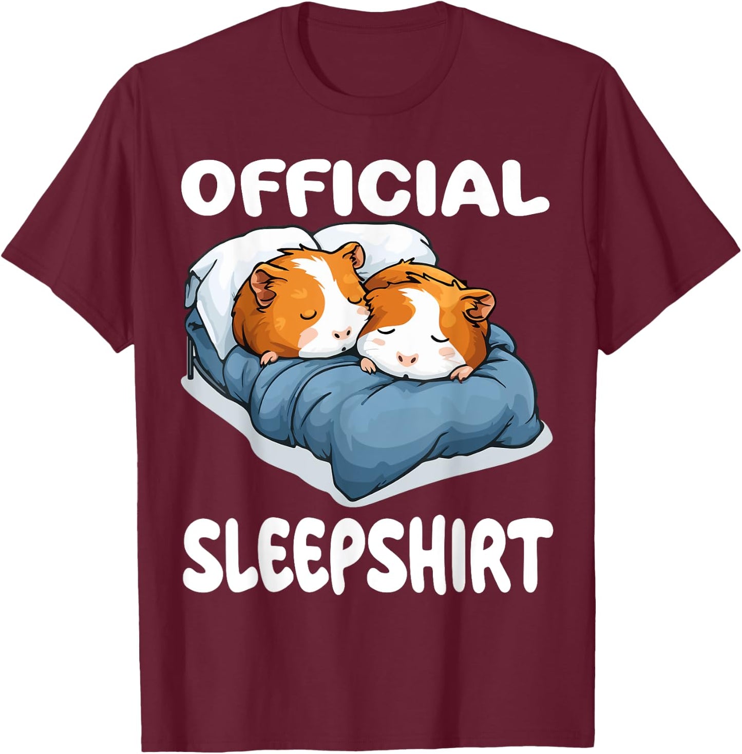 Guinea Pig Official Sleepshirt Pajamas Nightgown T-Shirt - T-Shirt | Maroon