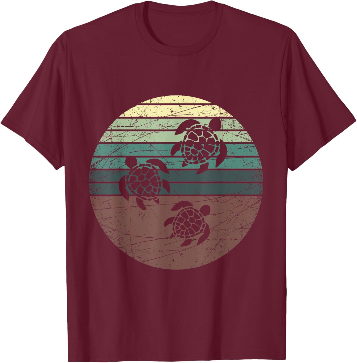 Retro Sea Turtle T-Shirt - T-Shirt | Maroon