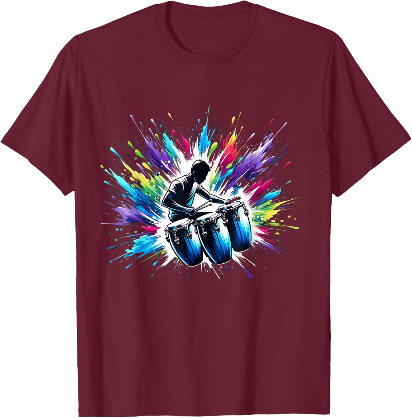 Cool Conga Player Congas Art Music Instrument Musician T-Shirt - T-Shirt | Maroon