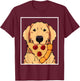 Labrador Golden Retriever Dog Owner Pizza Dogs Mum Men Women T-Shirt - T-Shirt | Maroon