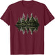 Mountain Landscape Reflection Forest Trees Outdoor Wildlife T-Shirt - T-Shirt | Maroon