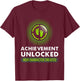 Cute Pregnant Announcement Gamer Dad Mom Designs Funny Achievement Unlocked New Character Created Pregnancy - -Adults, Kids - Black - Short Sleeve - S - Medium T-Shirt - T-Shirt | Maroon