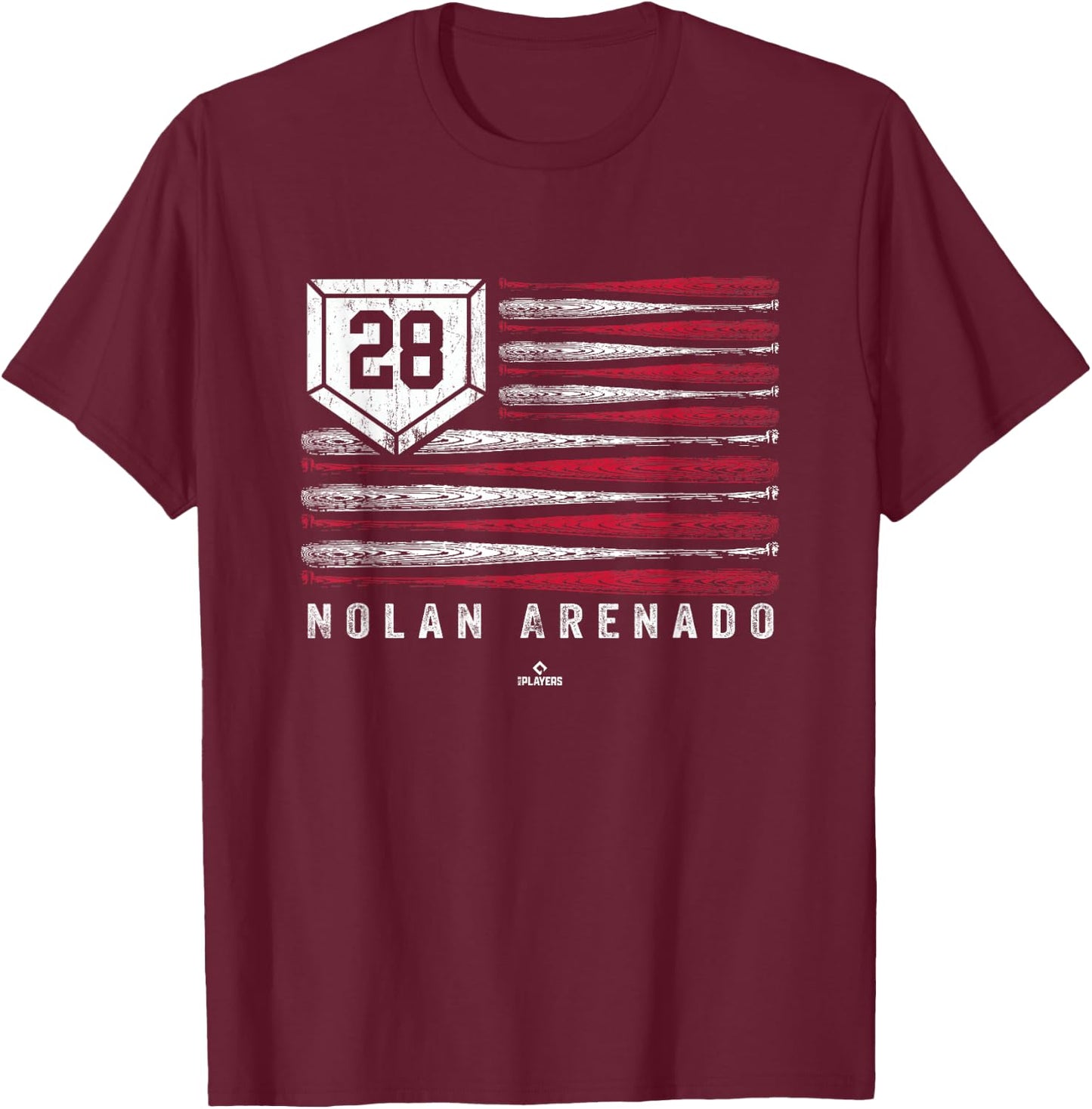 Vintage US Flag Baseball Stripes Nolan Arenado St Louis T-Shirt - T-Shirt | Maroon