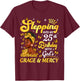 Stepping Into My 25th Birthday Afro Woman Religious Birthday T-Shirt - T-Shirt | Maroon