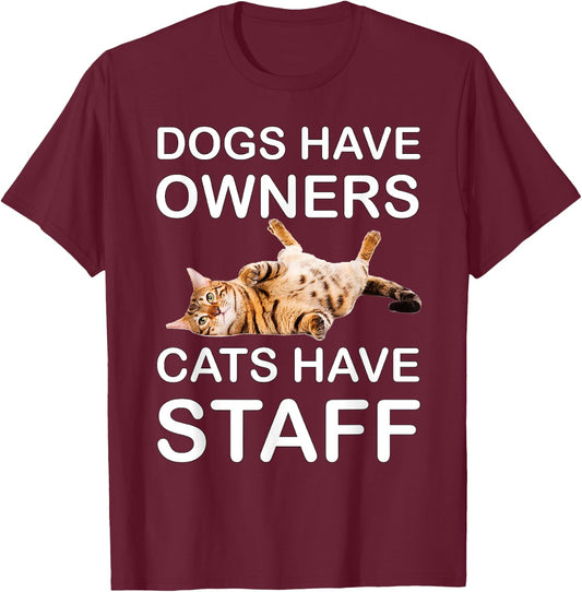 Cat Shirts /Women - Funny Cat Shirts for Cat Dad/Mom T-Shirt - T-Shirt | Maroon