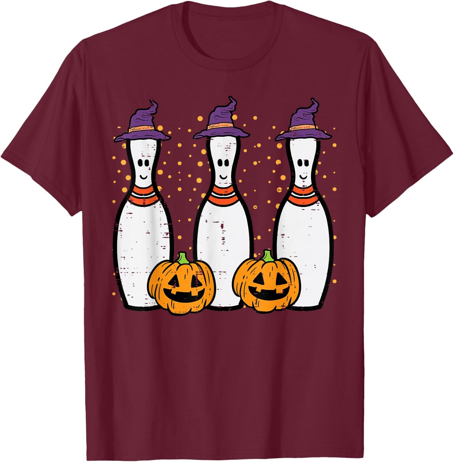 Halloween Bowling Costume Bowler Men Women Kids Boys Youth T-Shirt - T-Shirt | Maroon