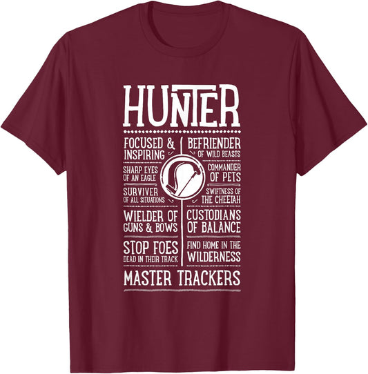 Wow Hunter Role Playing Gamer T-Shirt - T-Shirt | Maroon