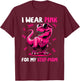 I Wear Pink For My Step-mom T-rex Dinosaur Breast Cancer T-Shirt - T-Shirt | Maroon
