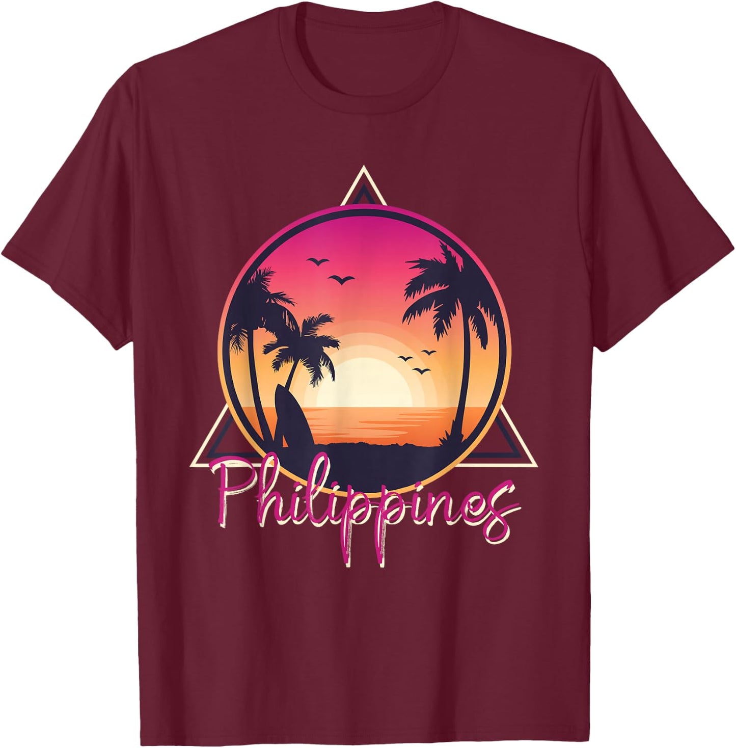 Philippine Pride Beach Surfing Gift Philippines T-Shirt - T-Shirt | Maroon