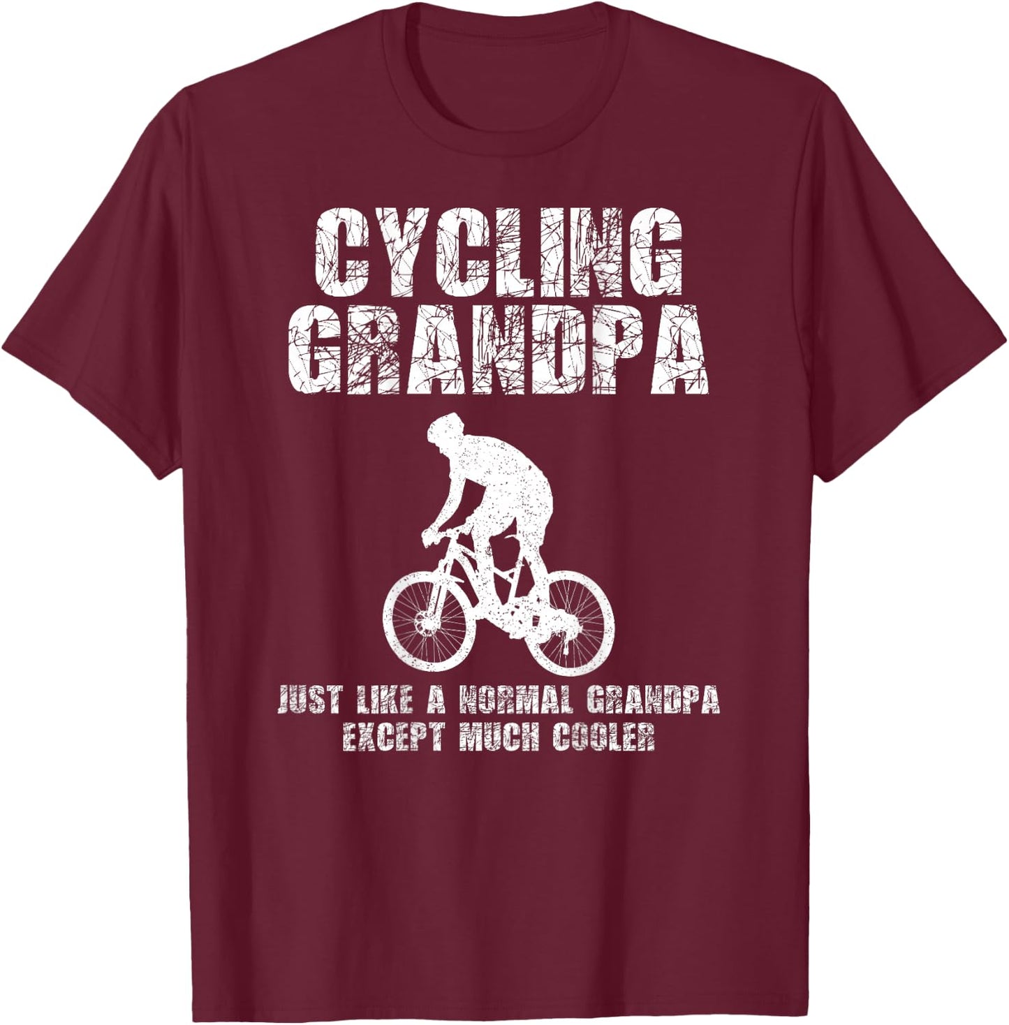 Cycling Grandpa Cool Love Cycle Biking Riding T-Shirt - T-Shirt | Maroon