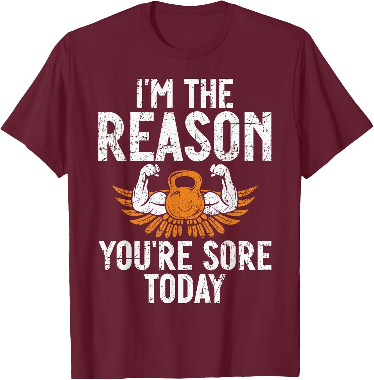 Personal Trainer Gifts Im the Reason you are sore today -Adults Black Small T-Shirt - T-Shirt | Maroon
