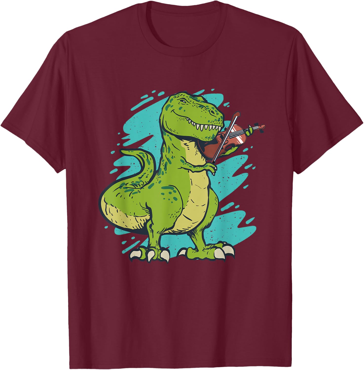 Dinosaur playing violin T-Shirt - T-Shirt | Maroon