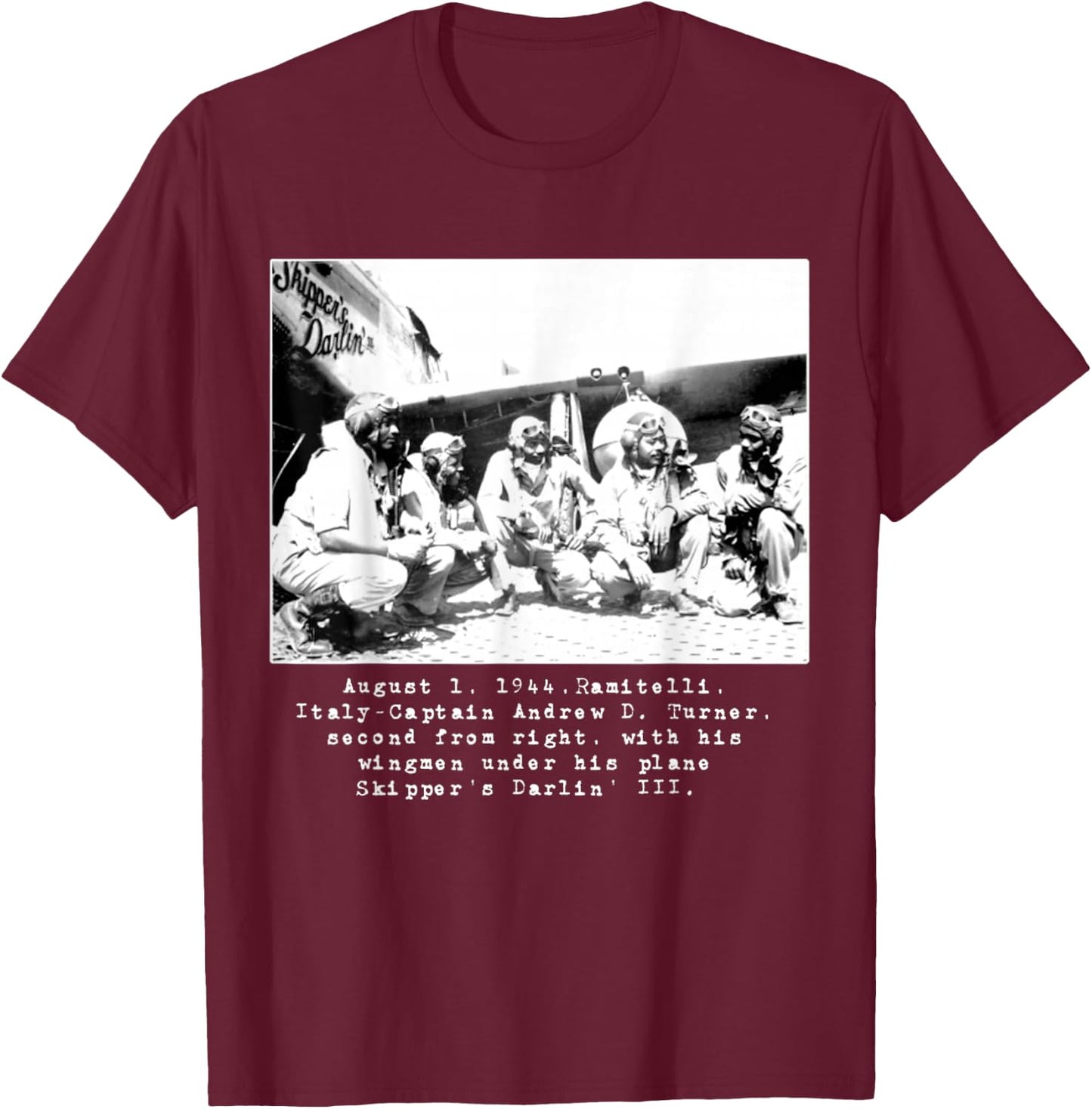Tuskegee Historic Air Men T-Shirt - T-Shirt | Maroon
