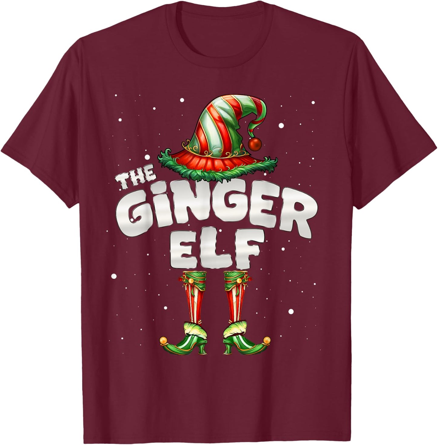 I'm The Ginger Elf Family Matching Group Christmas T-Shirt - T-Shirt | Maroon