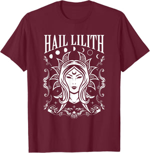 Dark Demon Occult Hail Lilith and Full Moon Cycle Women's T-Shirt - T-Shirt | Maroon