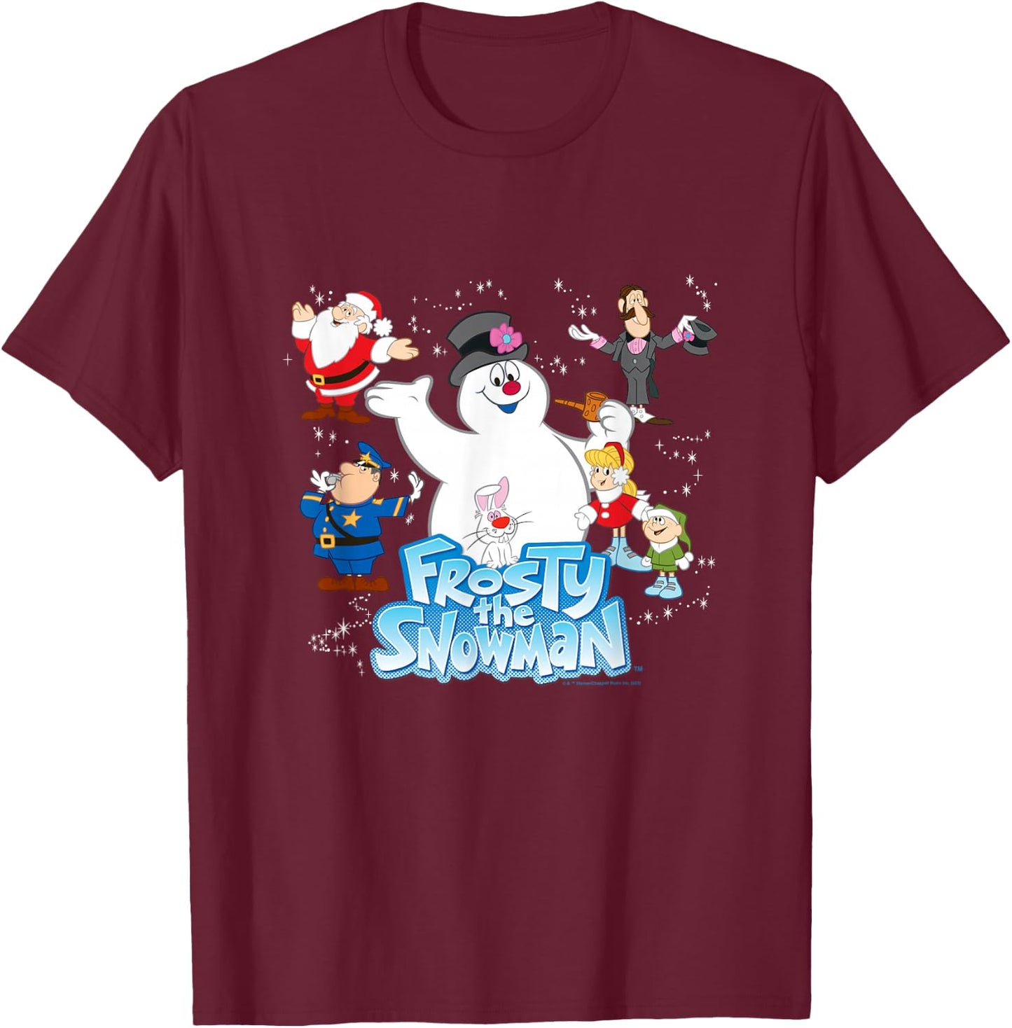 Frosty The Snowman - Frosty Cast T-Shirt - T-Shirt | Maroon