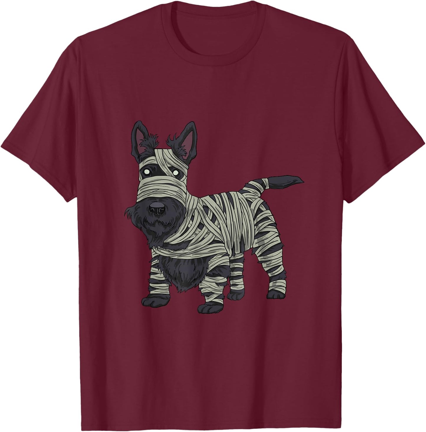 Scottish Terrier Dog Mummy Halloween Costume Dog Lovers Men Women Kids T-Shirt - T-Shirt | Maroon
