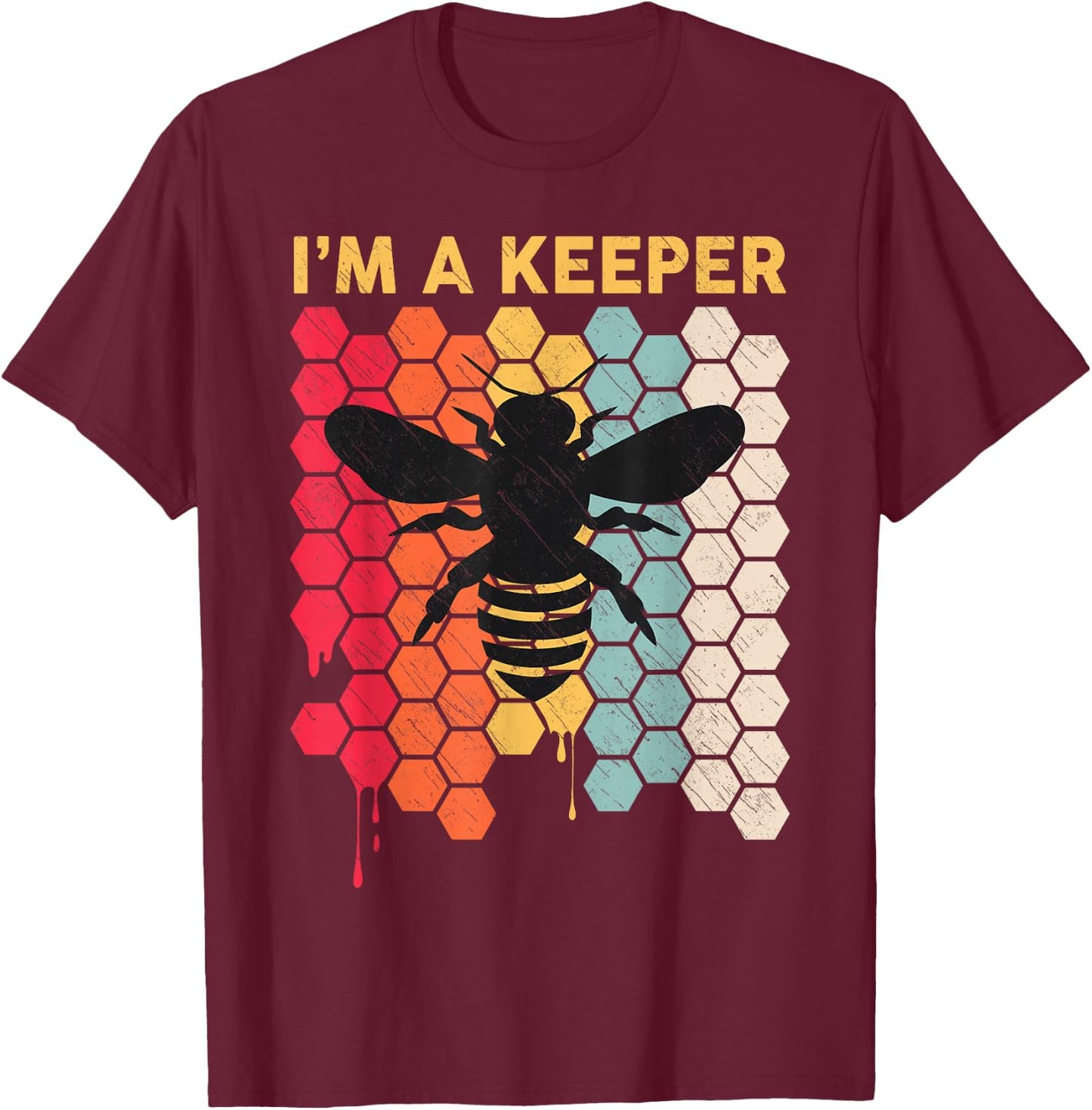 Men Bee-Shirt Funny Honey Beekeeping Gift I'm A Bee Keeper T-Shirt - T-Shirt | Maroon