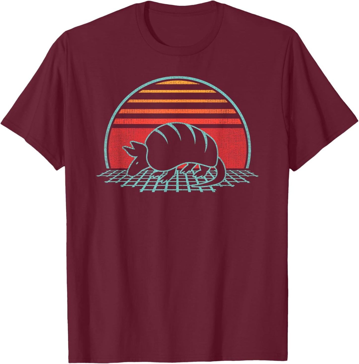 Armadillo Lover Animal Retro Vintage 80s Style T-Shirt - T-Shirt | Maroon