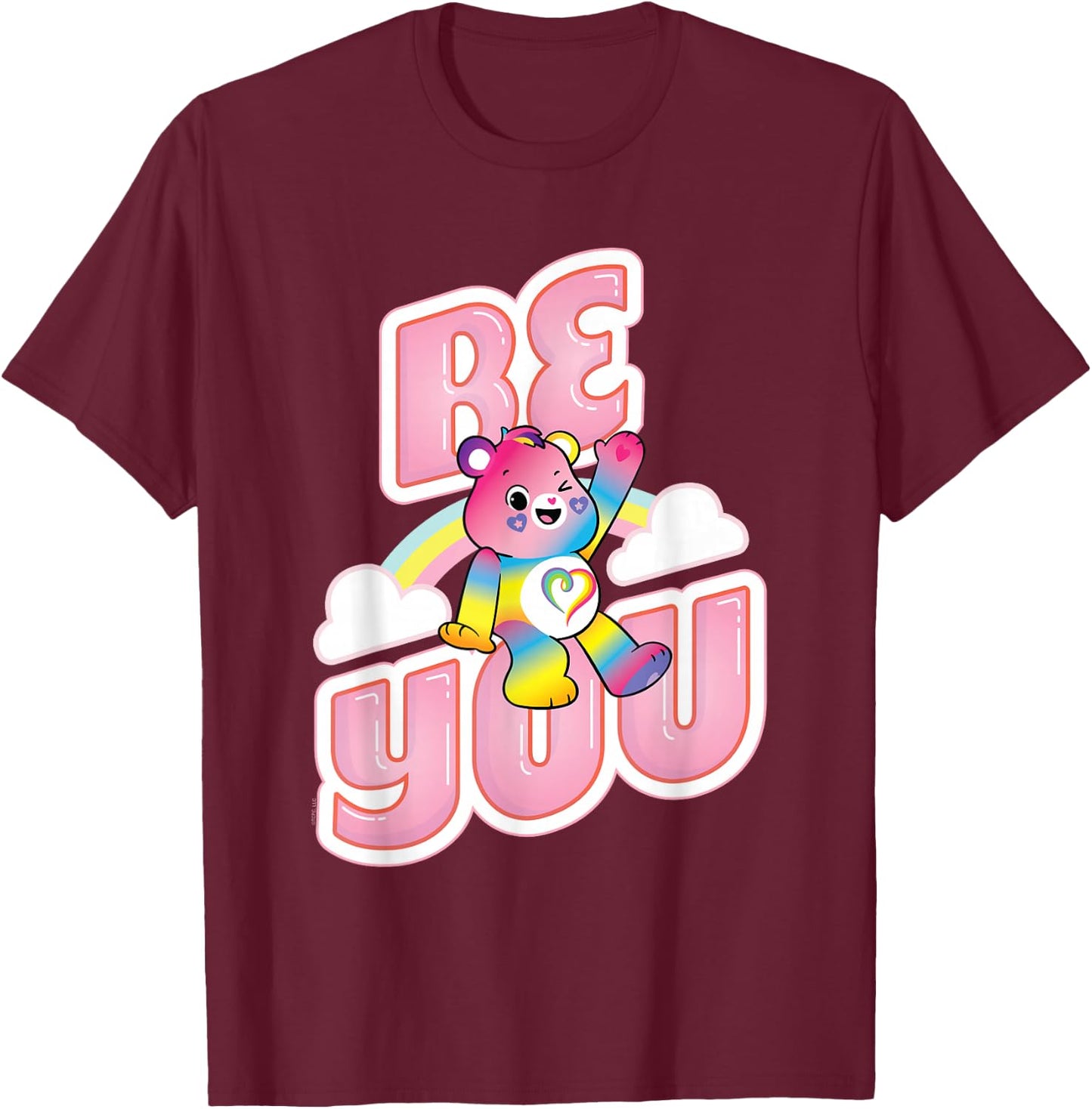 Care Bears Be You Togetherness Bear Pride Cute Cartoon T-Shirt - T-Shirt | Maroon