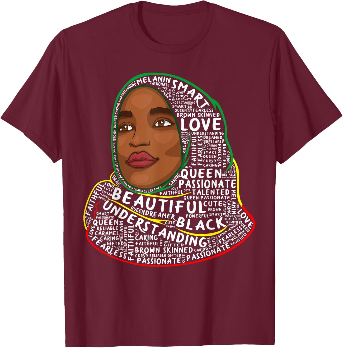 Ilhan Omar Black History Month Women African Muslim Hijab T-Shirt - T-Shirt | Maroon