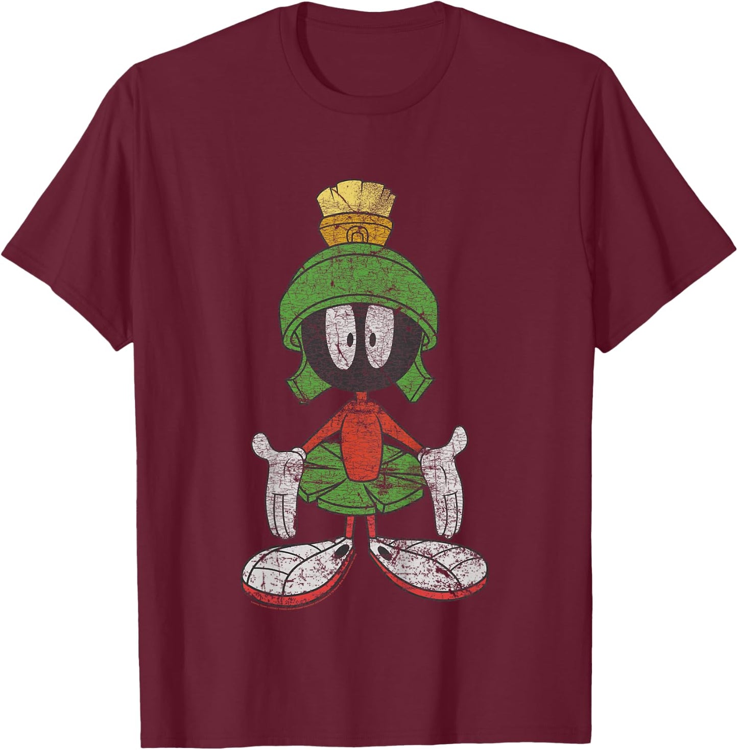 Kids Looney Tunes Marvin The Martian Vintage Portrait T-Shirt - T-Shirt | Maroon