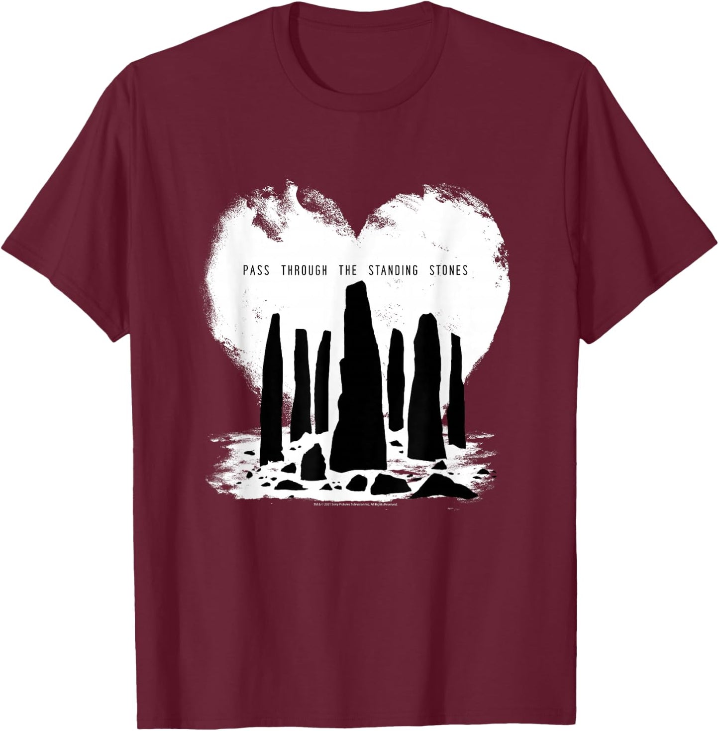 Outlander Pass Through The Standing Stones T-Shirt - T-Shirt | Maroon