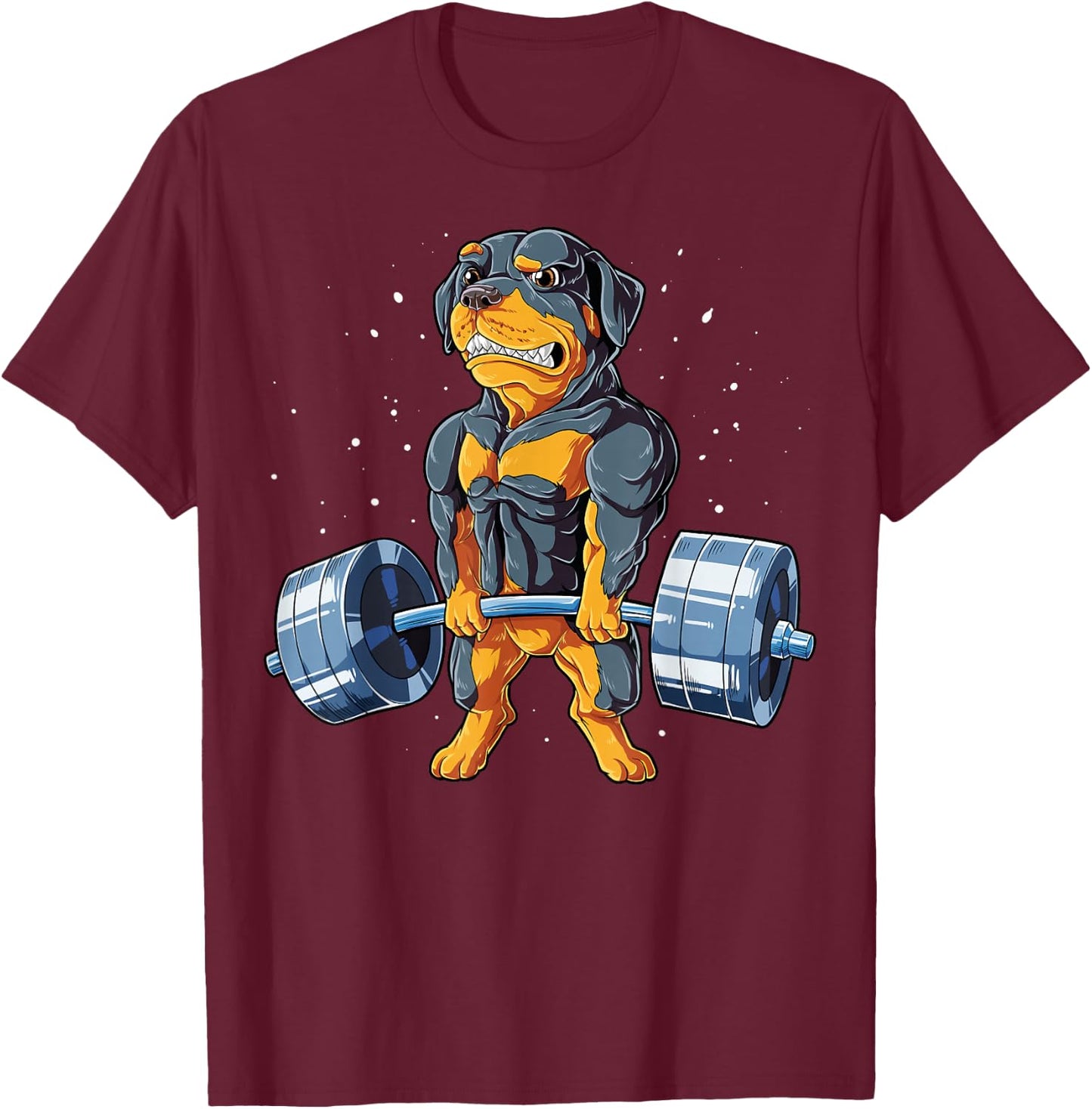Rottweiler Weightlifting Funny Deadlift Men Fitness Gym Gift T-Shirt - T-Shirt | Maroon