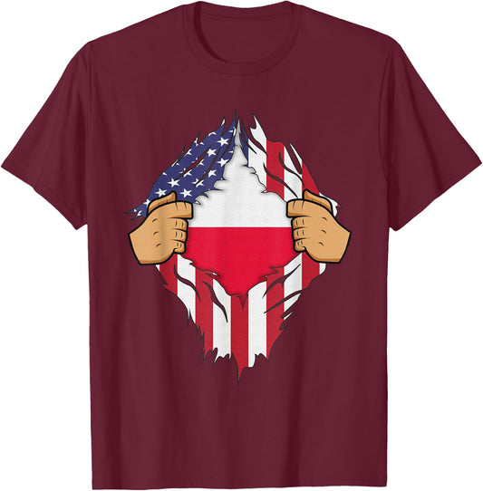 POLISH FLAG POLAND Men Women Kids Gift T-Shirt - T-Shirt | Maroon