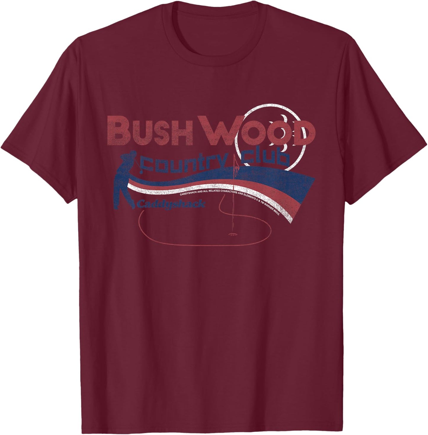 Kids Caddyshack Bushwood Country Club Americana T-Shirt - T-Shirt | Maroon