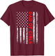 Dad Of Girls Outnumbered American Flag Patriotic 4th Of July T-Shirt - T-Shirt | Maroon
