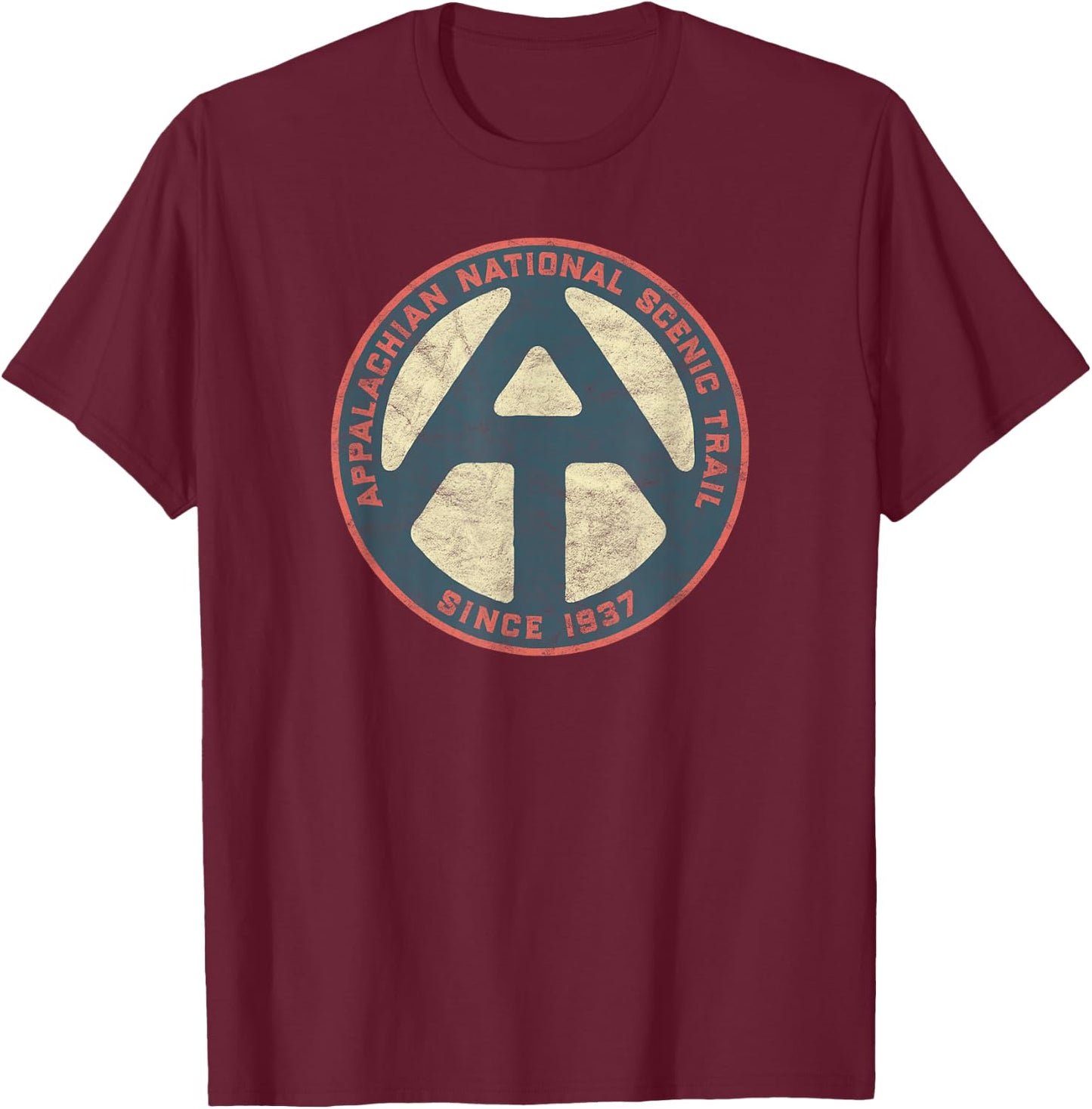 Appalachian Trail Marker Retro National Scenic Trail T-Shirt - T-Shirt | Maroon