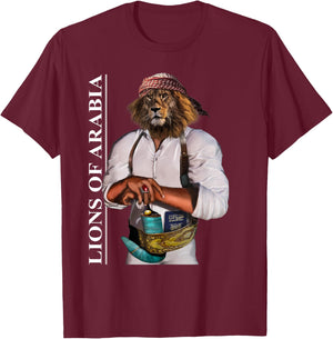 Lions Of Arabia Yemeni Style T-Shirt - T-Shirt | Maroon