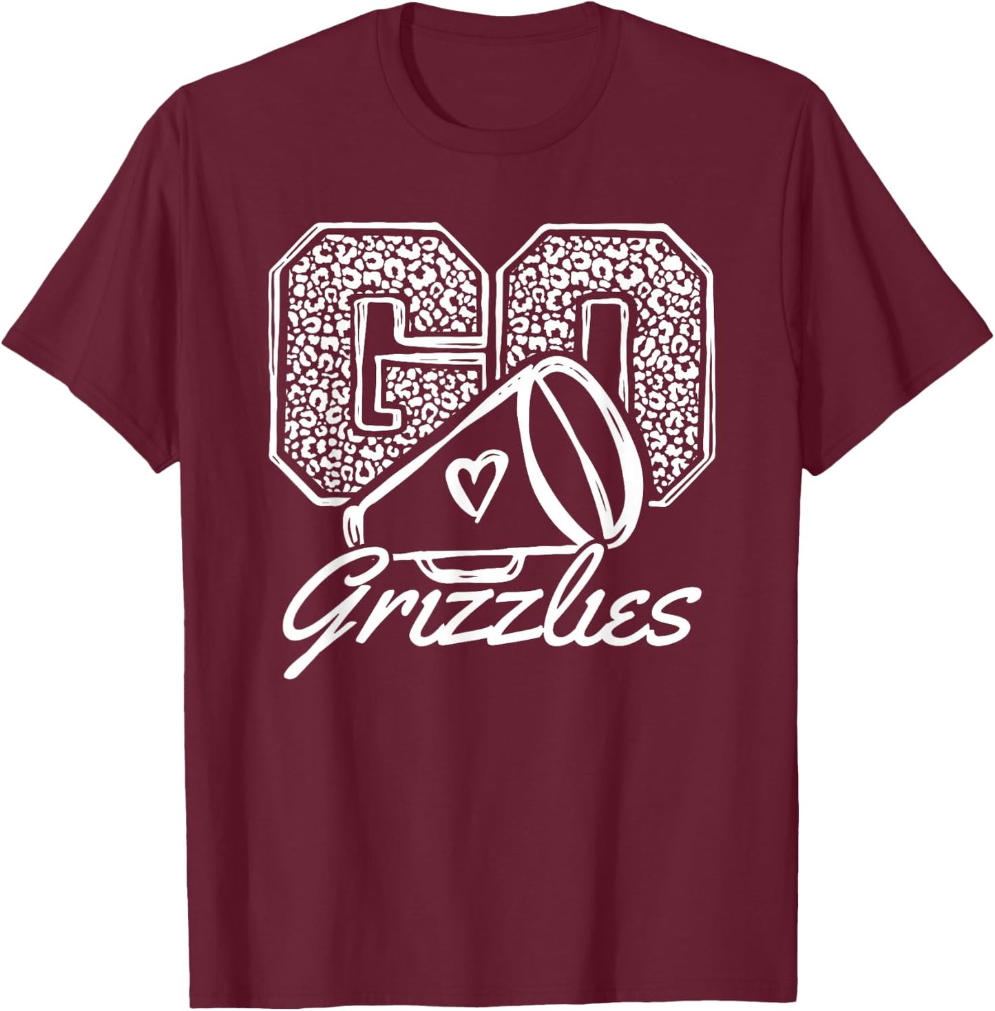 Go Cheer Grizzlies Sports Name Gifts Men Women Boy Girl T-Shirt - T-Shirt | Maroon