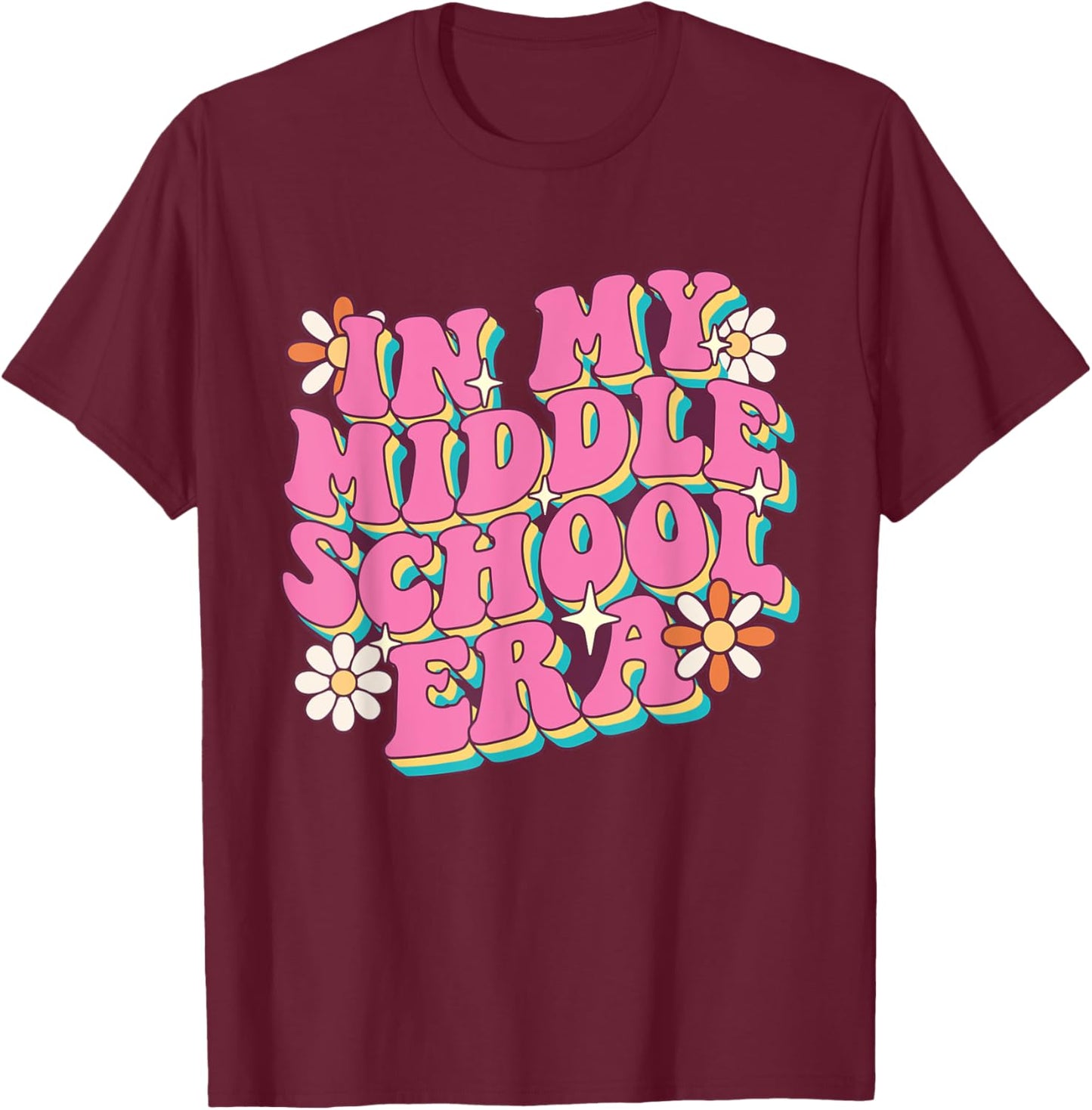 In My Middle School Era - Teacher Student School Women Kids T-Shirt - T-Shirt | Maroon