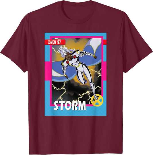 Marvel Studios X-Men ’97 Storm Retro Trading Card T-Shirt - T-Shirt | Maroon