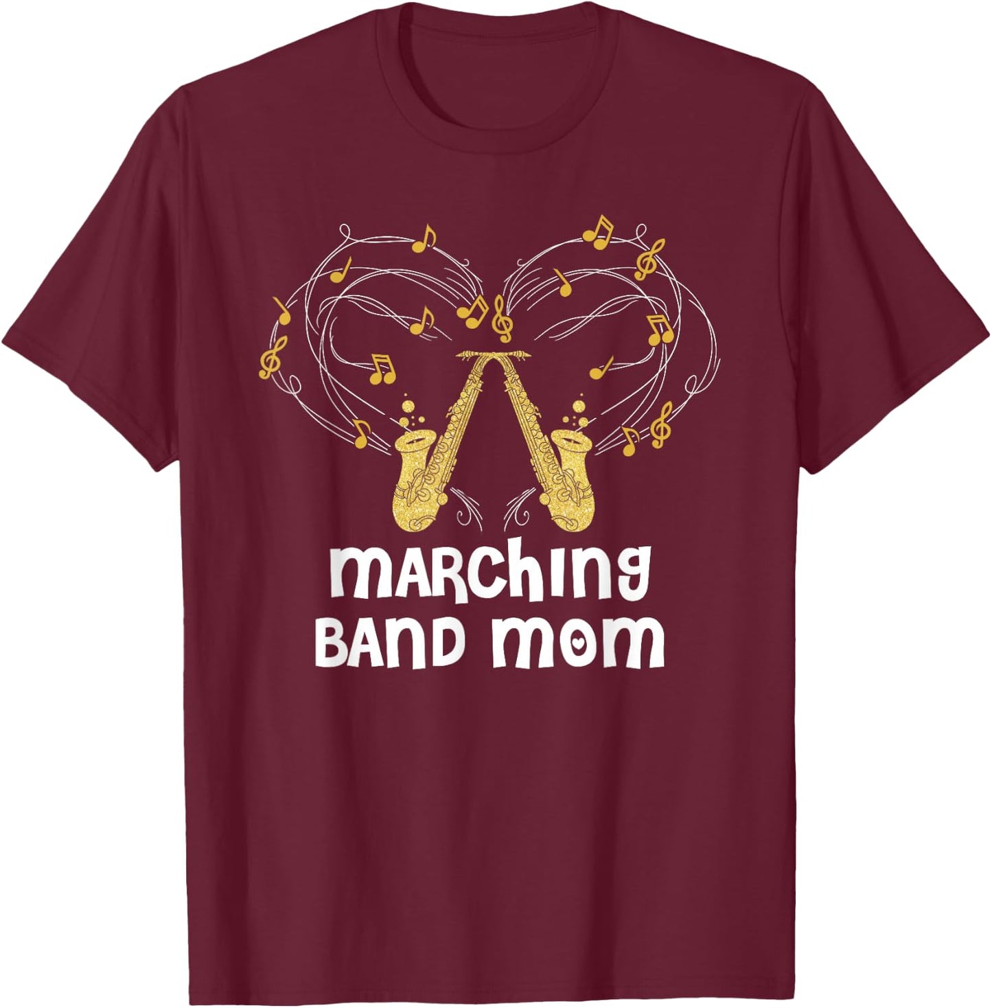 Marschkapellen Mama Music Saxophone T-Shirt - T-Shirt | Maroon