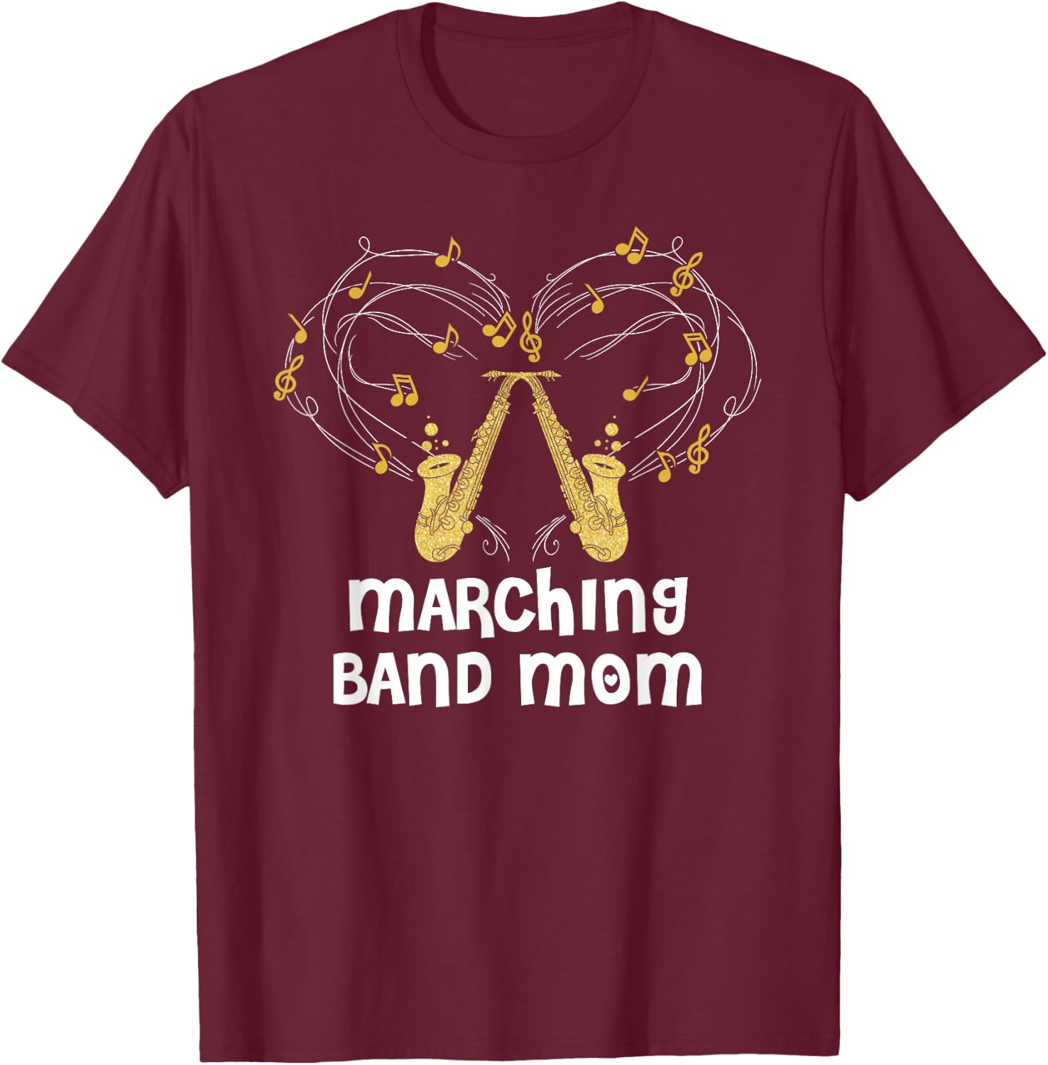 Marschkapellen Mama Music Saxophone T-Shirt - T-Shirt | Maroon