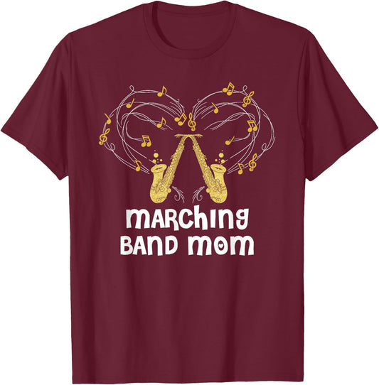 Marschkapellen Mama Music Saxophone T-Shirt - T-Shirt | Maroon