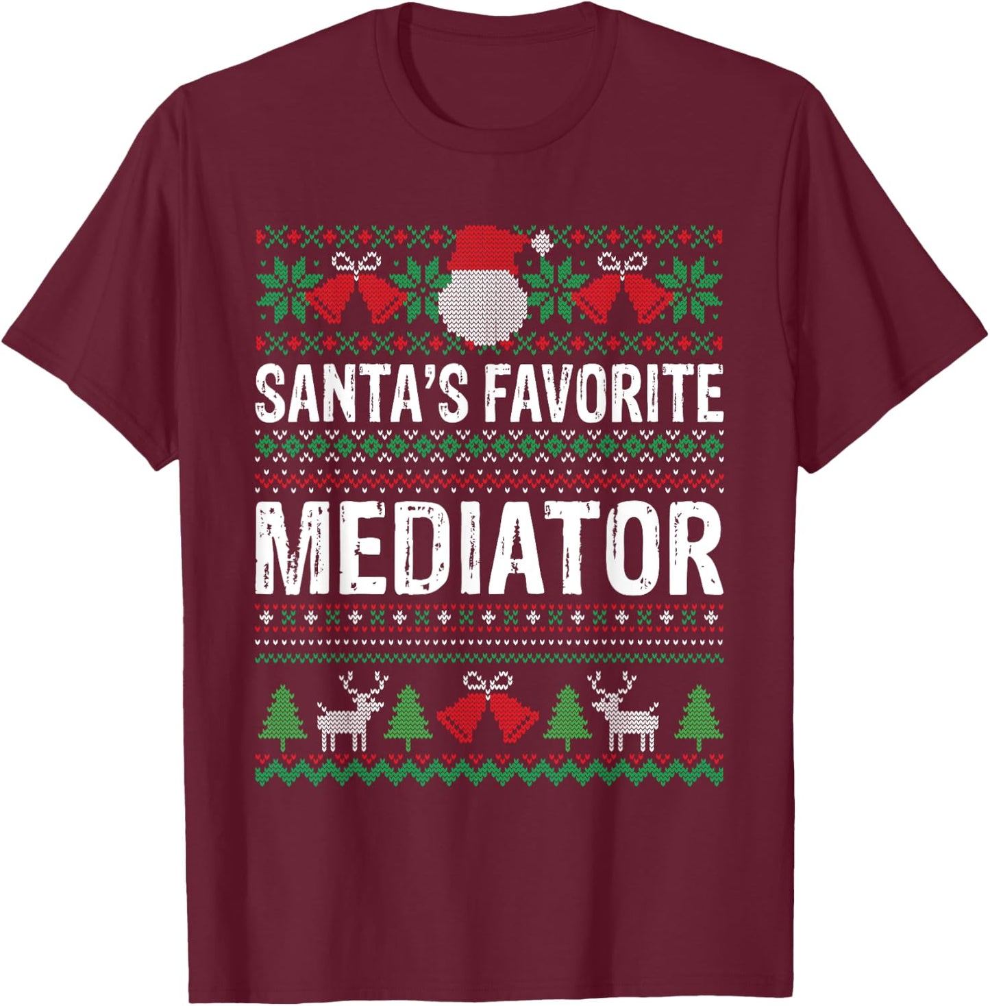 Mediator Christmas - Santas Favorite Mediator Xmas T-Shirt - T-Shirt | Maroon